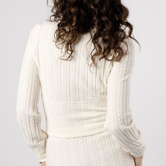 New Band Of The Free Cable Ribbed Knit Mock Neck Sweater Raquel Black Size Large - Picture 13 of 13